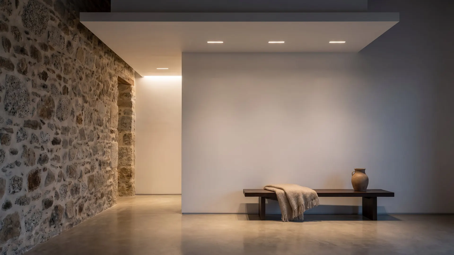 Apartment renovation Croatia - modern interior inside an old Dalmatian stone building