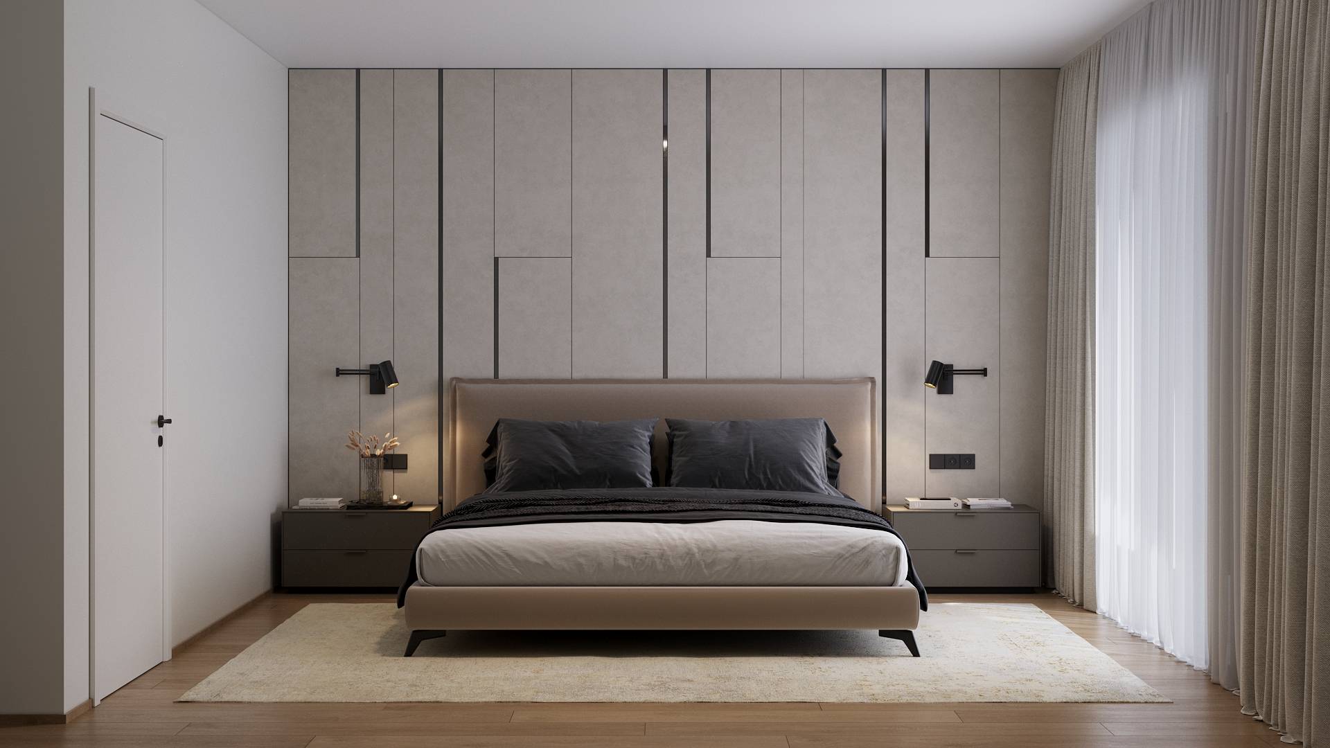 Luxury bedroom visualization - Vienna apartments interior design by Danica