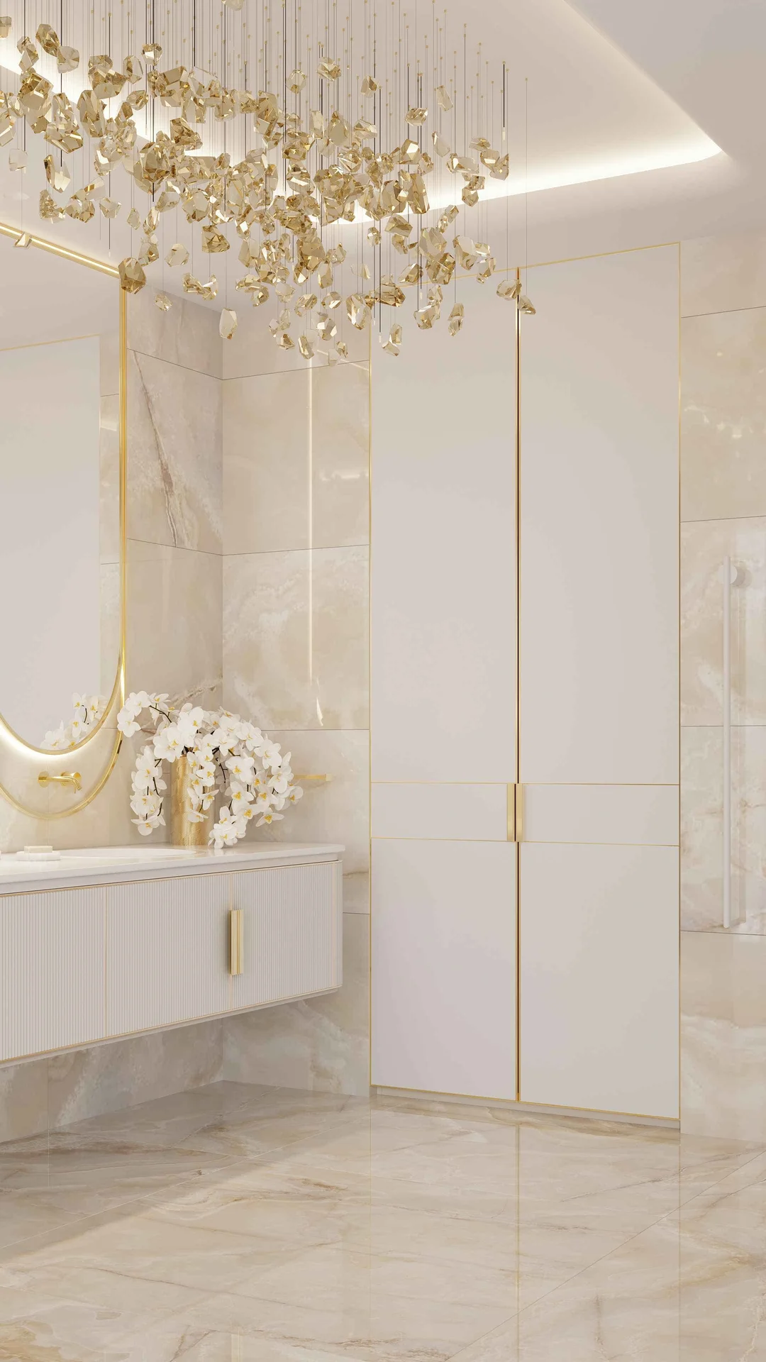 Master bathroom with gold accents