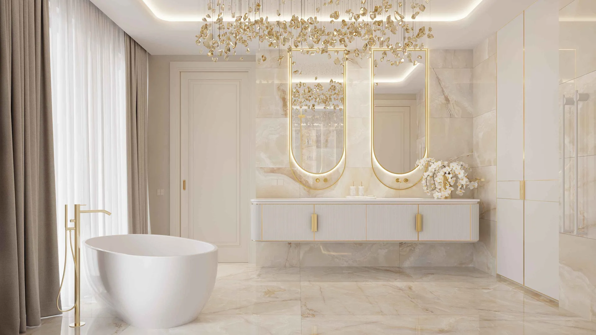Master bathroom: mirror composition