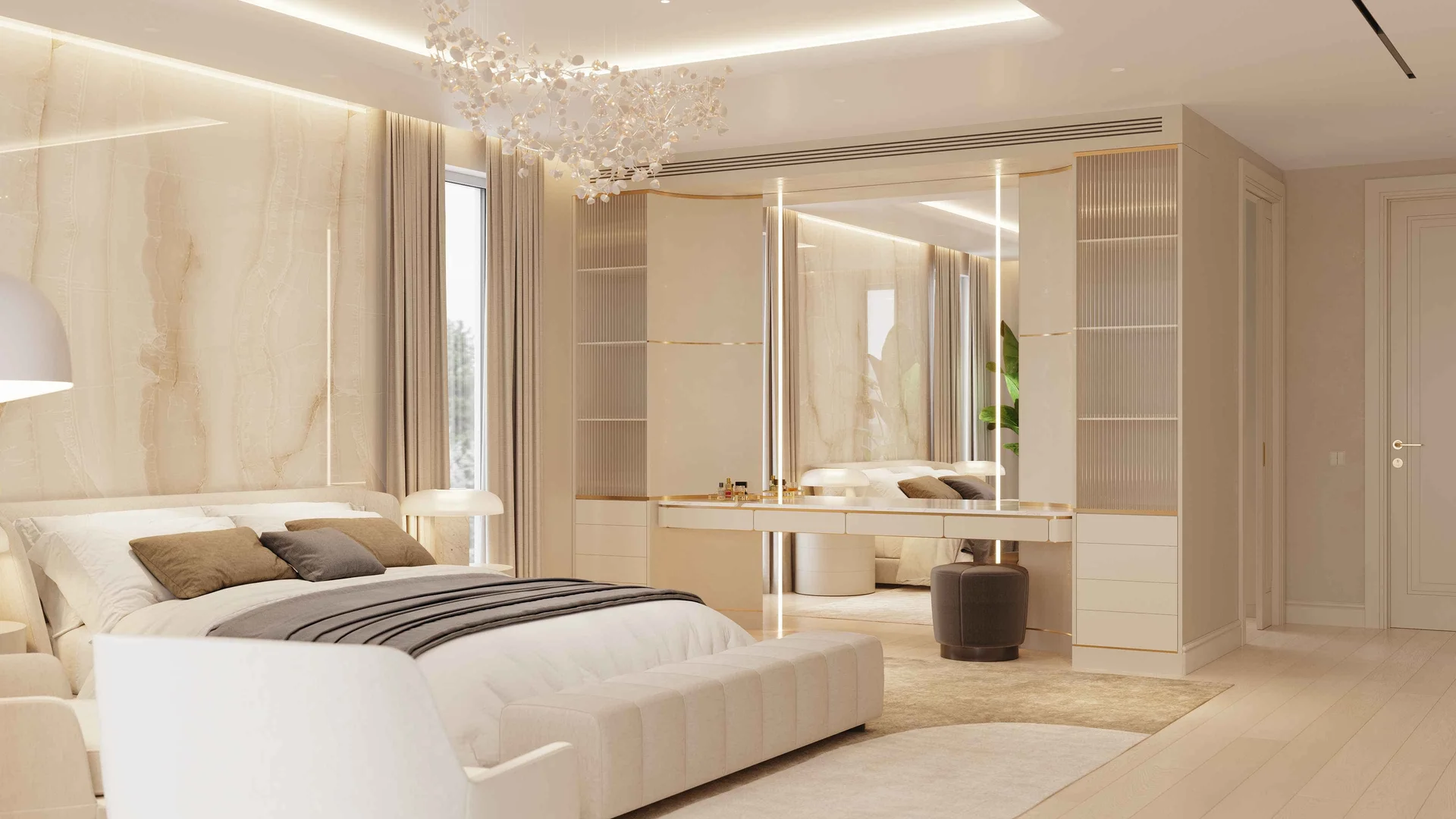 Master bedroom with calm neutrals