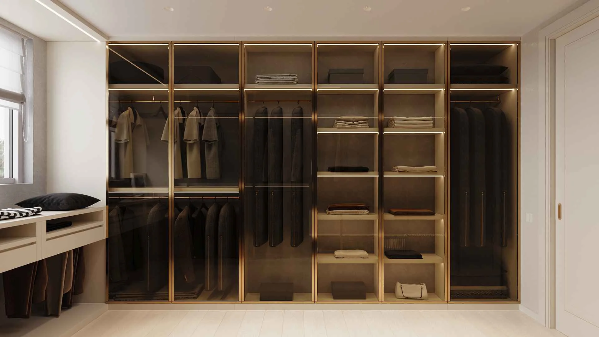 Walk-in closet: storage system