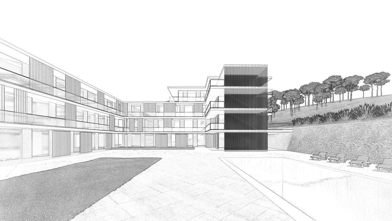 Apartment building concept – layout options and area schedule