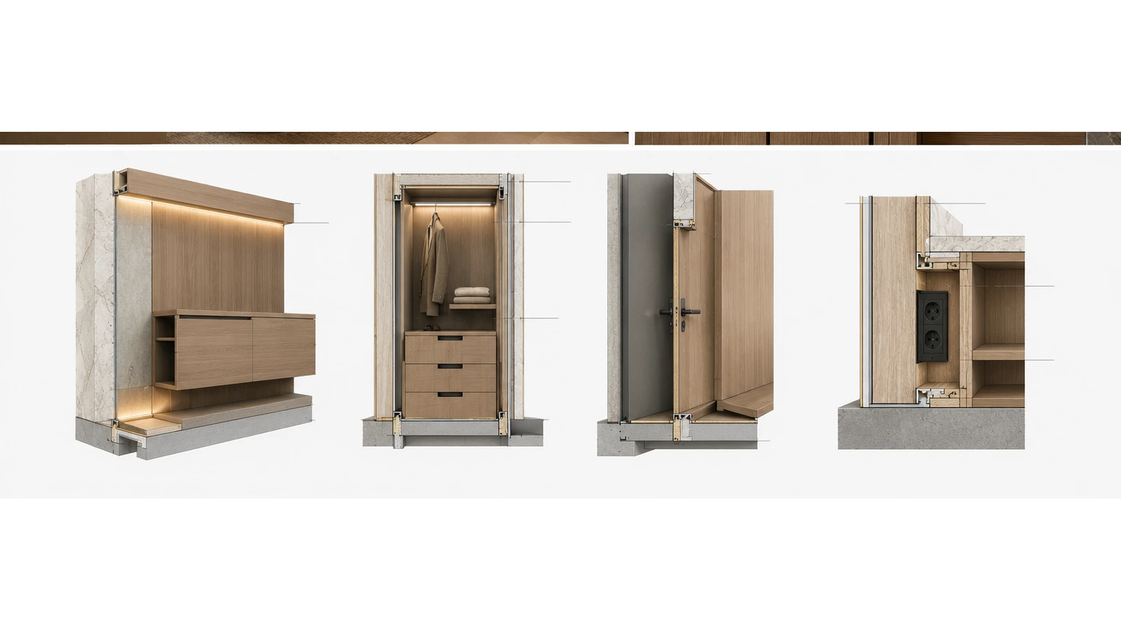 Custom joinery section diagram for custom joinery apartments villas
