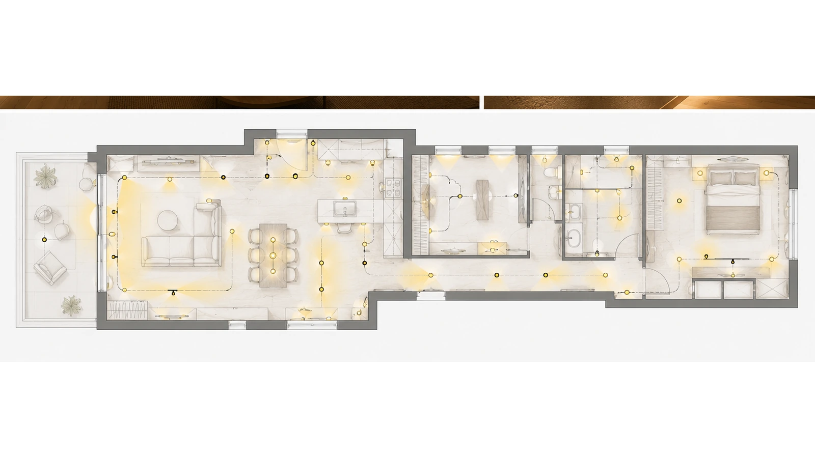 Reflected ceiling lighting plan visual for interior lighting plan renovation