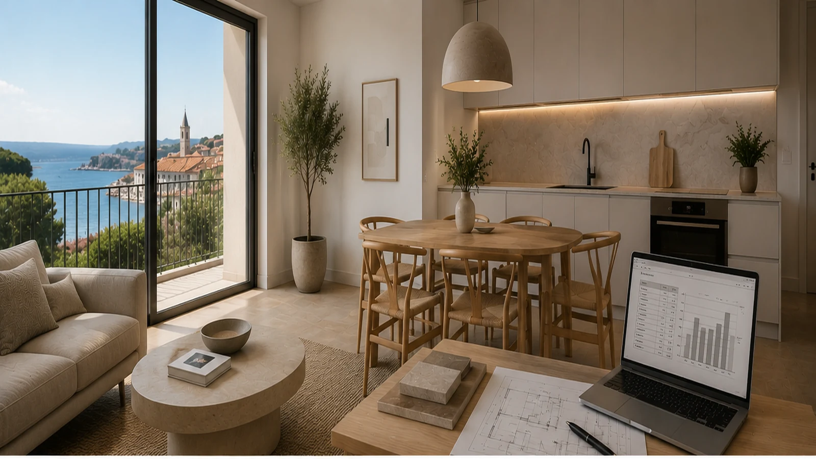 Kitchen design that improves perceived apartment value
