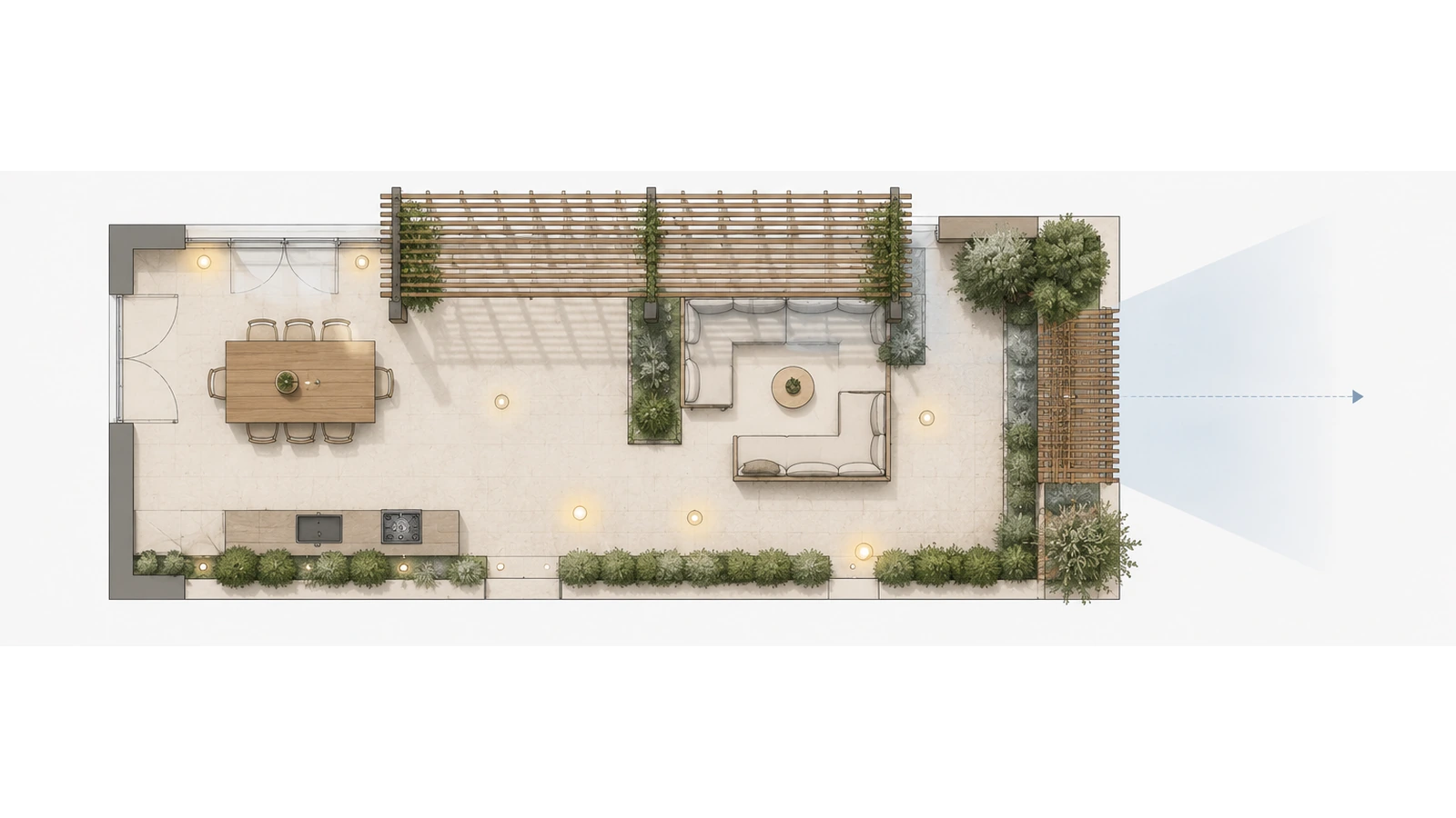 Terrace shade privacy diagram for terrace outdoor living design Croatia
